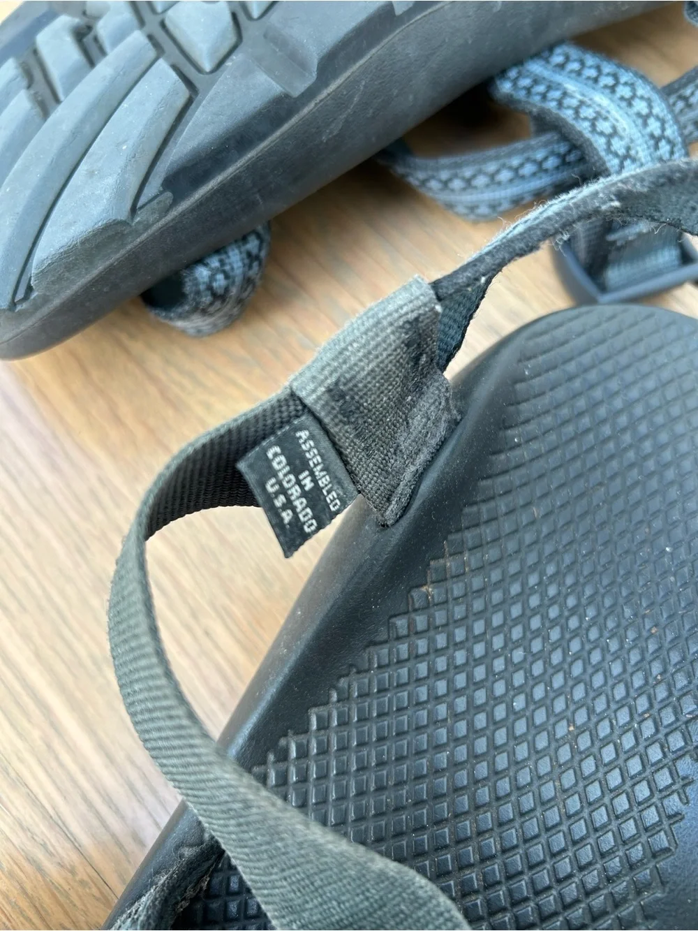 Vibram Chaco Z Black & Gray Outdoor Sandals (Assembled in USA)